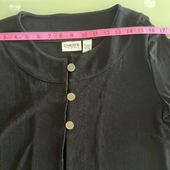 Chico’s woman cardigan blouse long sleeve button up Large Size 1 Large - Picture 11 of 11
